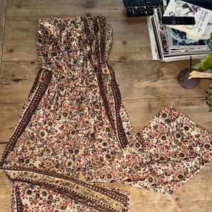 Bohemian Paisley Strapless Jumpsuit